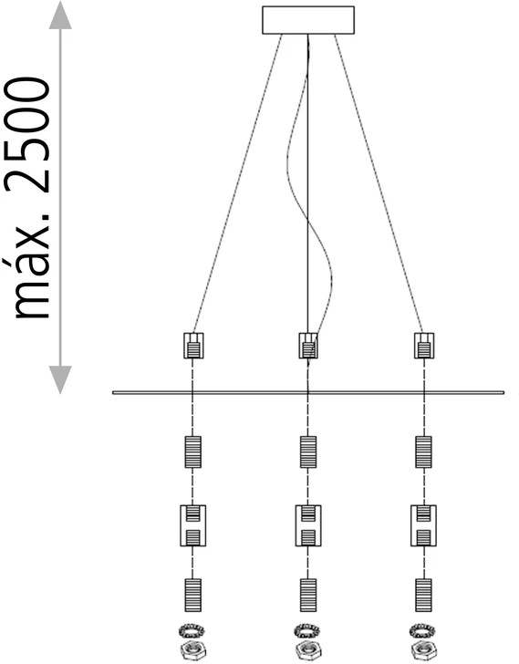 Pakabinimo rinkinys, skirtas šviestuvui LISBOA, juodas, 81CON38514N
