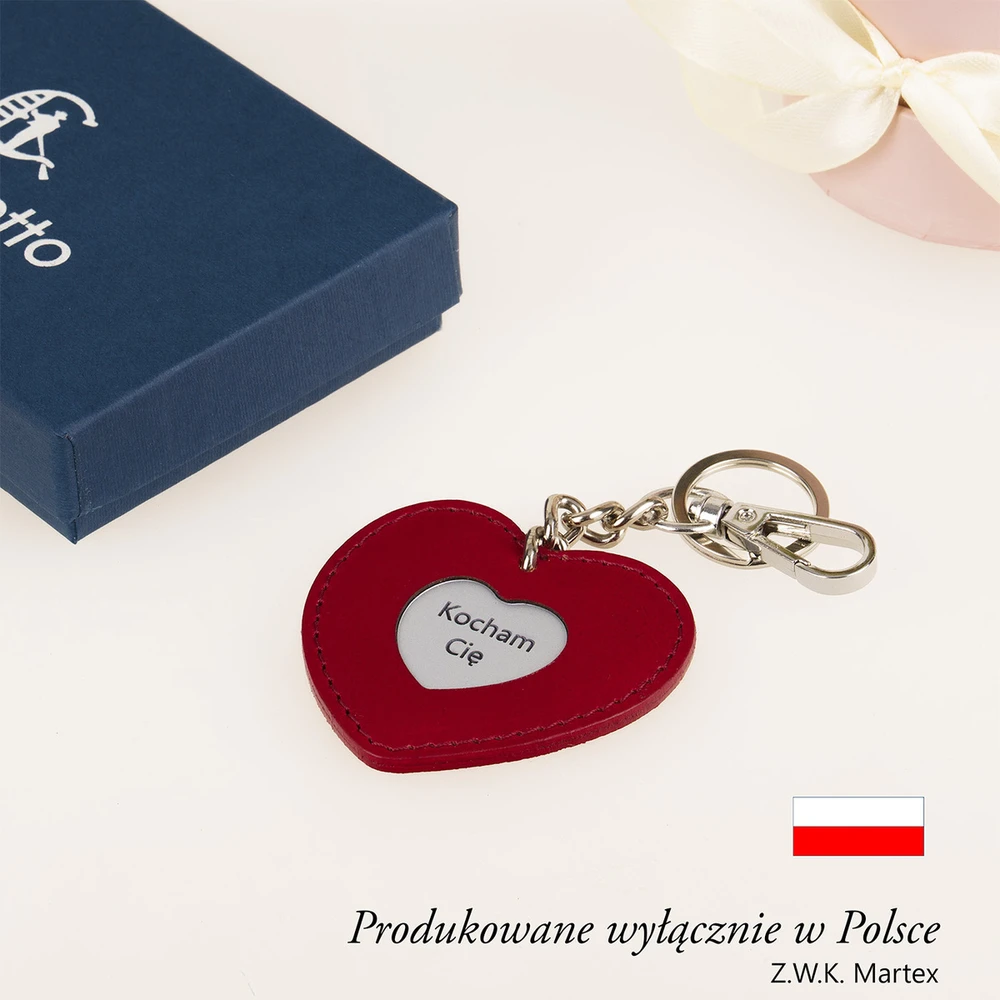 Pakabutis Serduszko su Grawerem Skóra Naturalna Personalizowany Prezent E24s165