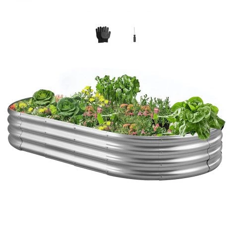 Vevor Cinkuota metalinė dėžė daržovėms 180x90x30cm
