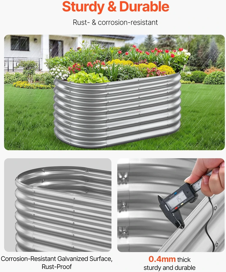 VEVOR Metalinė pakelta daržo lysvė 120x60x60 cm