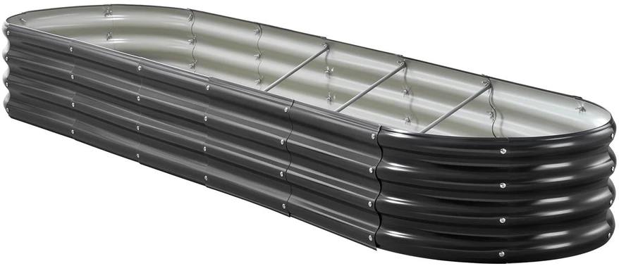 VEVOR Metalinė daržovių lysvė 239x60x27cm tamsiai pilka