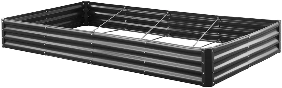VEVOR Pakeliama metalinė daržovių lysvė, 240 x 120 x 28 cm, tamsiai pilka