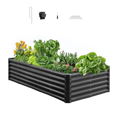Vevor Metalinė daržovių lysvė 180x90x60cm tamsiai pilka