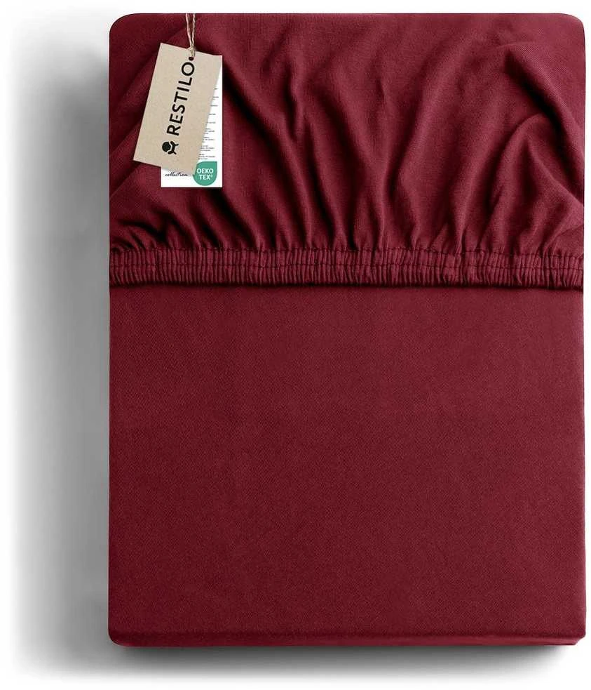 Paklodė DecoKing Amber Bordo, 220x200 cm, su guma