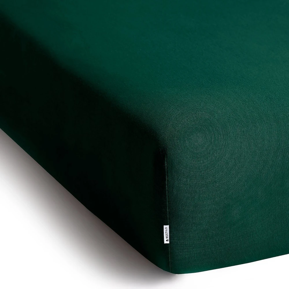 DecoKing Paklodė su guma 120–140×200+30 tamsiai žalia