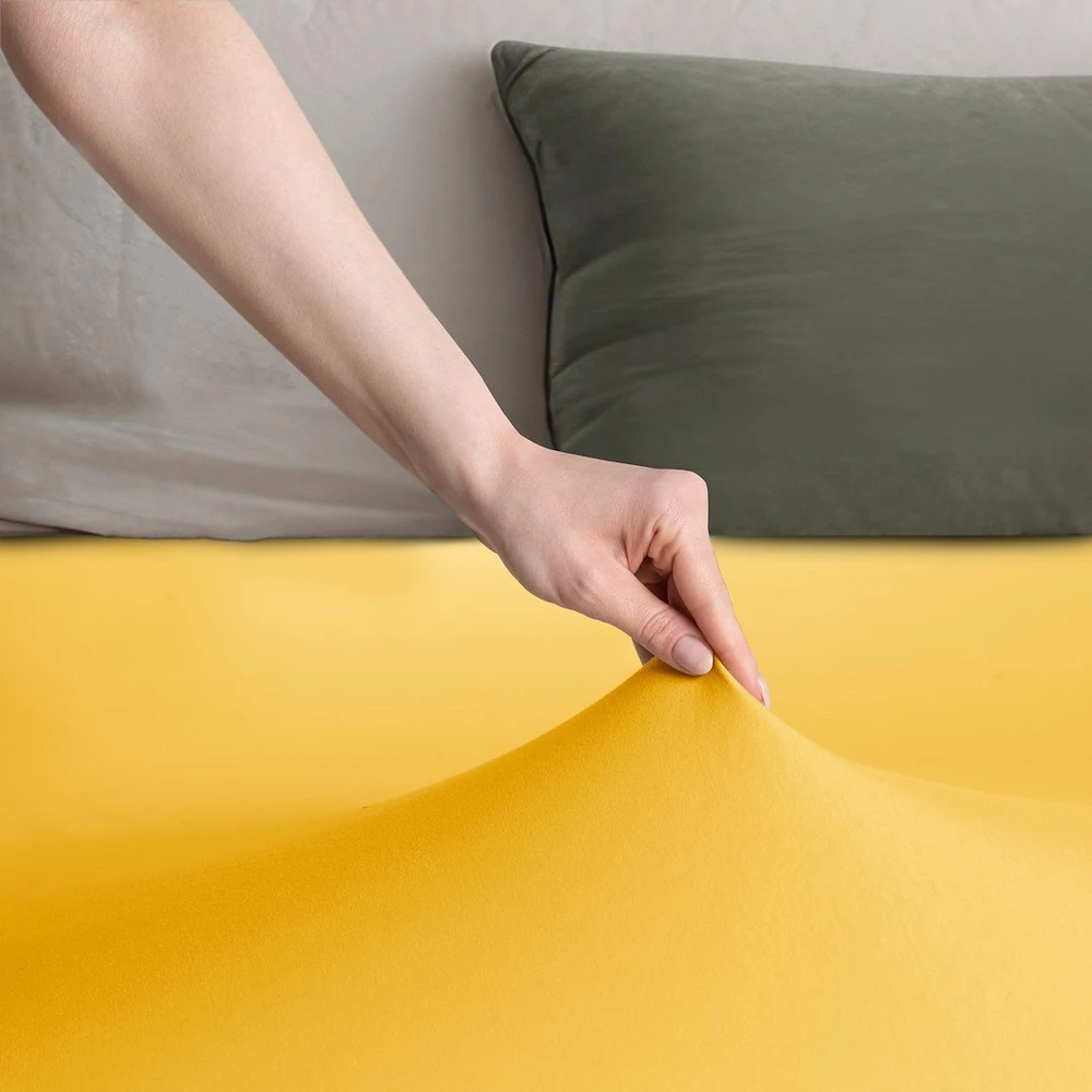 Paklodė DecoKing Amber 180-200x200+30 cm, spalva: geltona