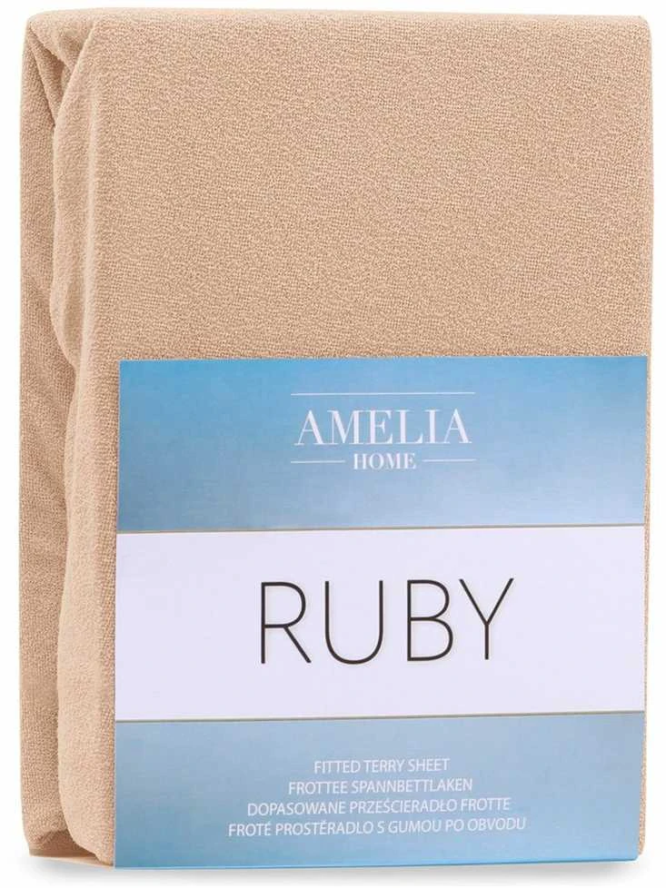 AmeliaHome Paklodė su guma 180–200×200+30 cm smėlinė AH RUBY