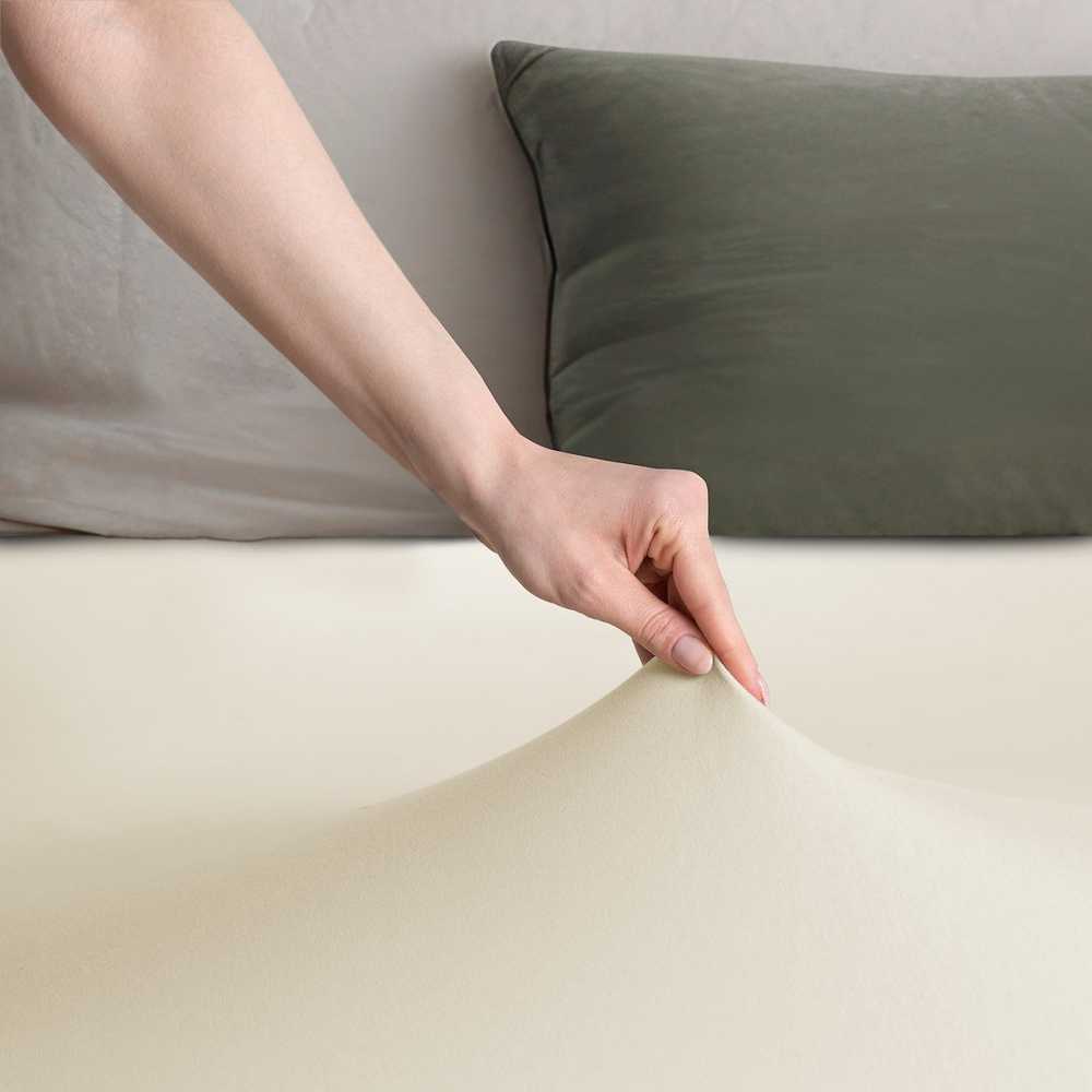 DecoKing Paklodė su guma 220–240 × 220 × 30 cm, gintaro spalvos