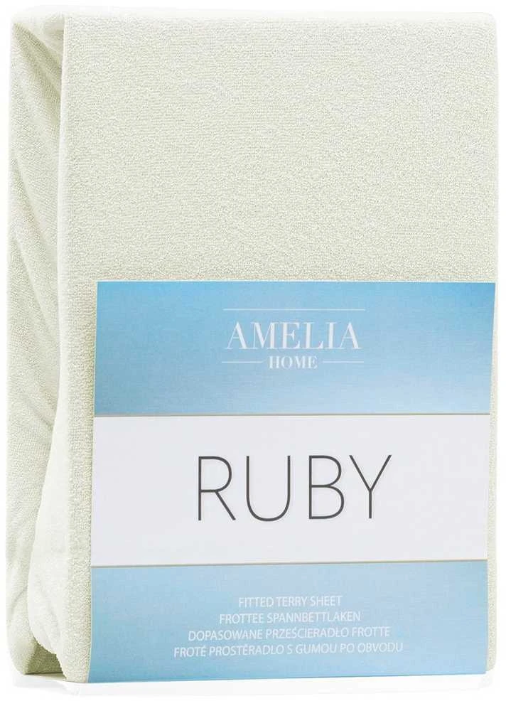 Paklodė su guma frotinė ecru spalvos Ruby