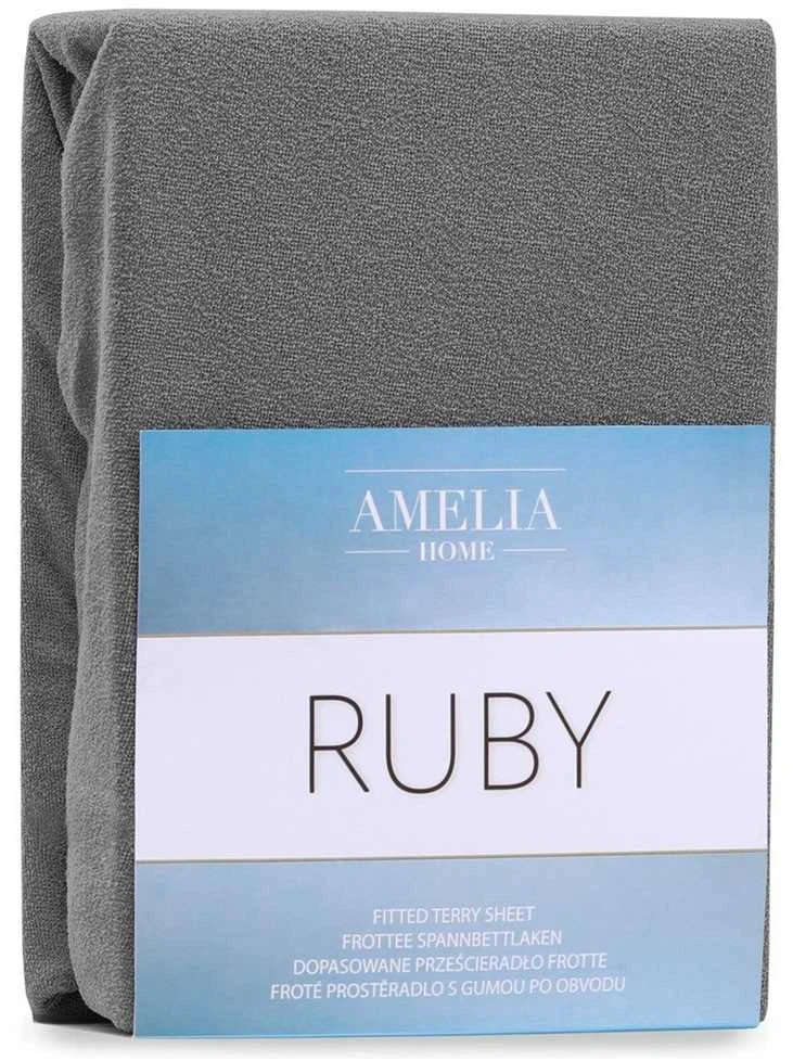 Paklodė su guma frotinė pilka Amelia Home Ruby