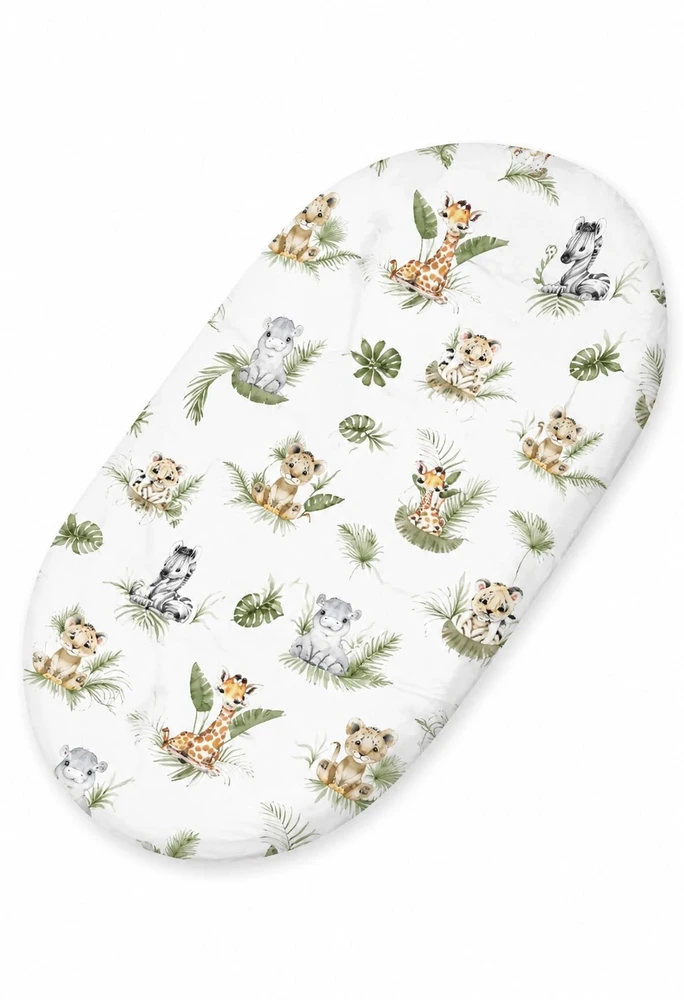 Paklodė su guma Moses krepšiui ir lopšiui 75 × 35 cm My Sweet Baby Little Safari