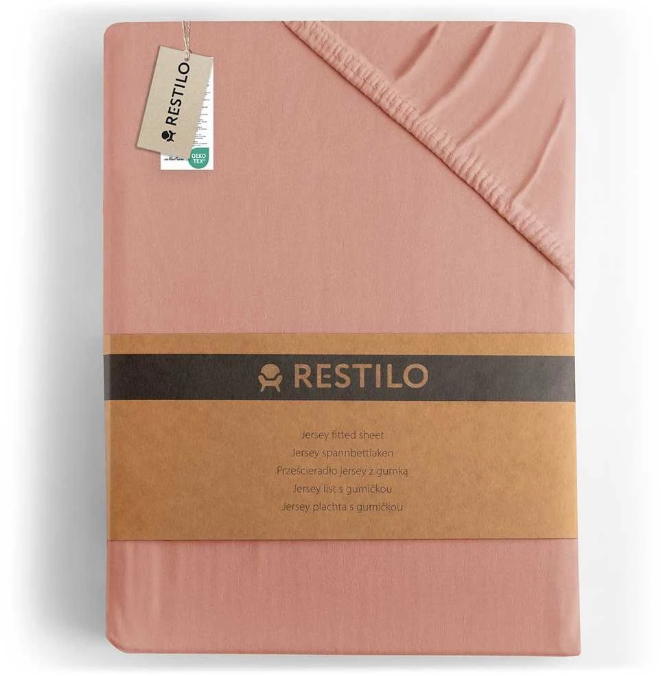 DecoKing Paklodė su guma persiko spalvos 80–90x200+30 cm