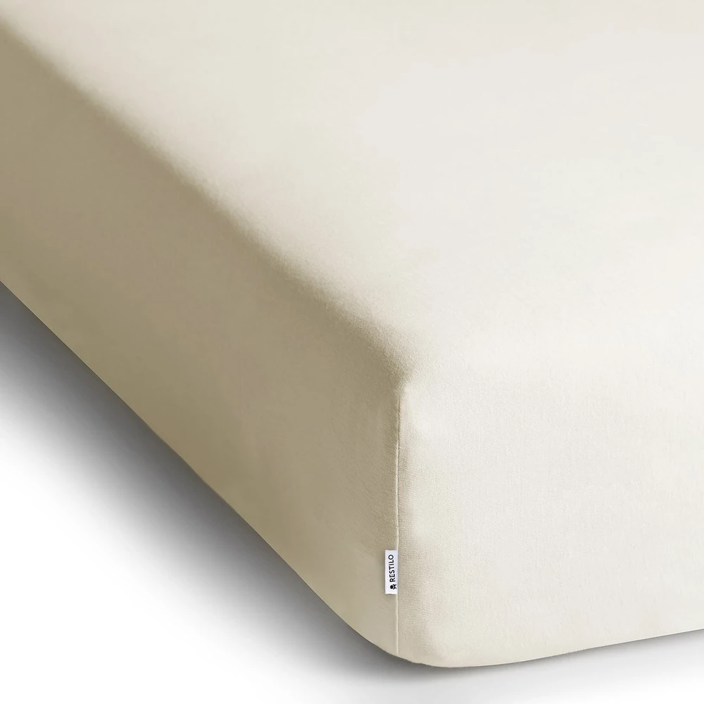 DecoKing Paklodė su guma Restilo 80–90 × 200 × 30 cm, ekru