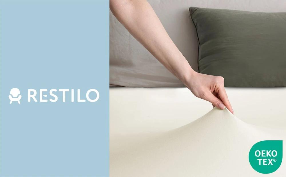 DecoKing Paklodė su guma Restilo 80–90 × 200 × 30 cm, ekru