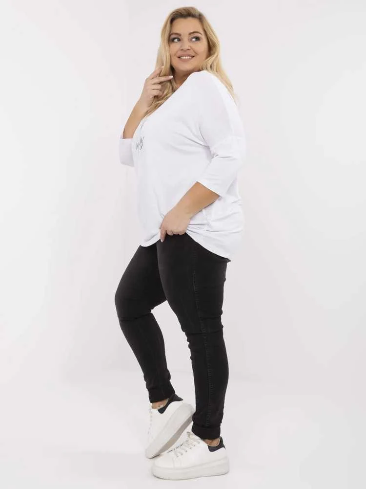 Palaidinė balta elegantiška ilgomis rankovėmis