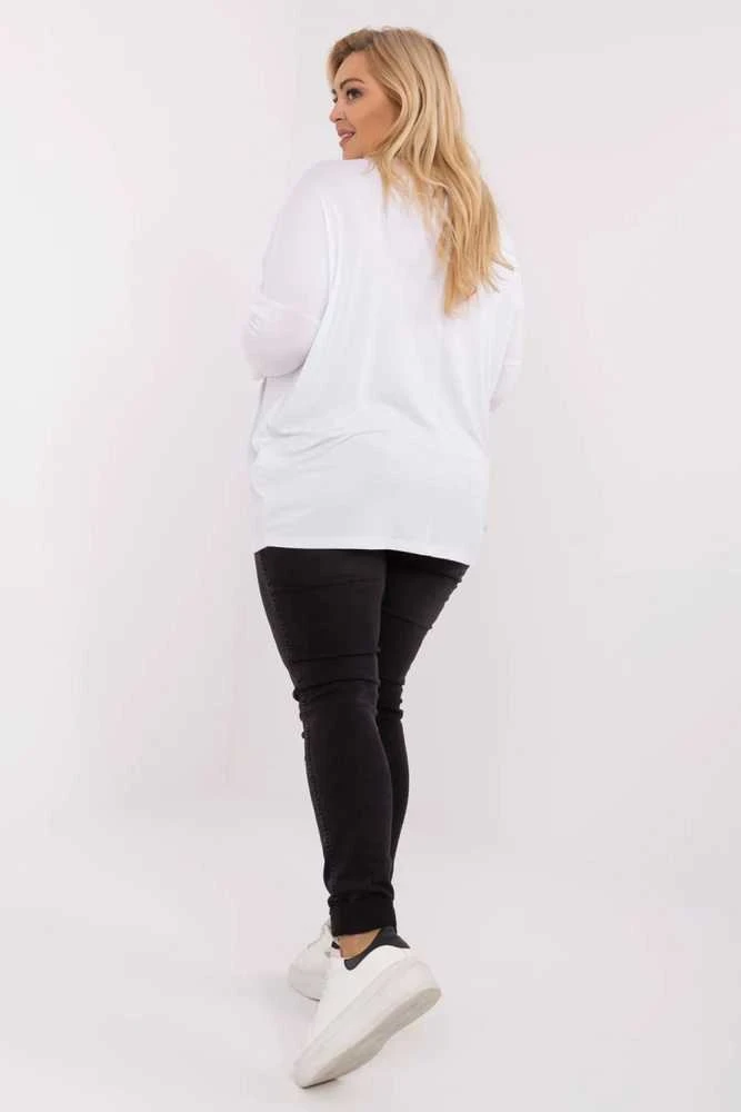 Palaidinė balta elegantiška ilgomis rankovėmis