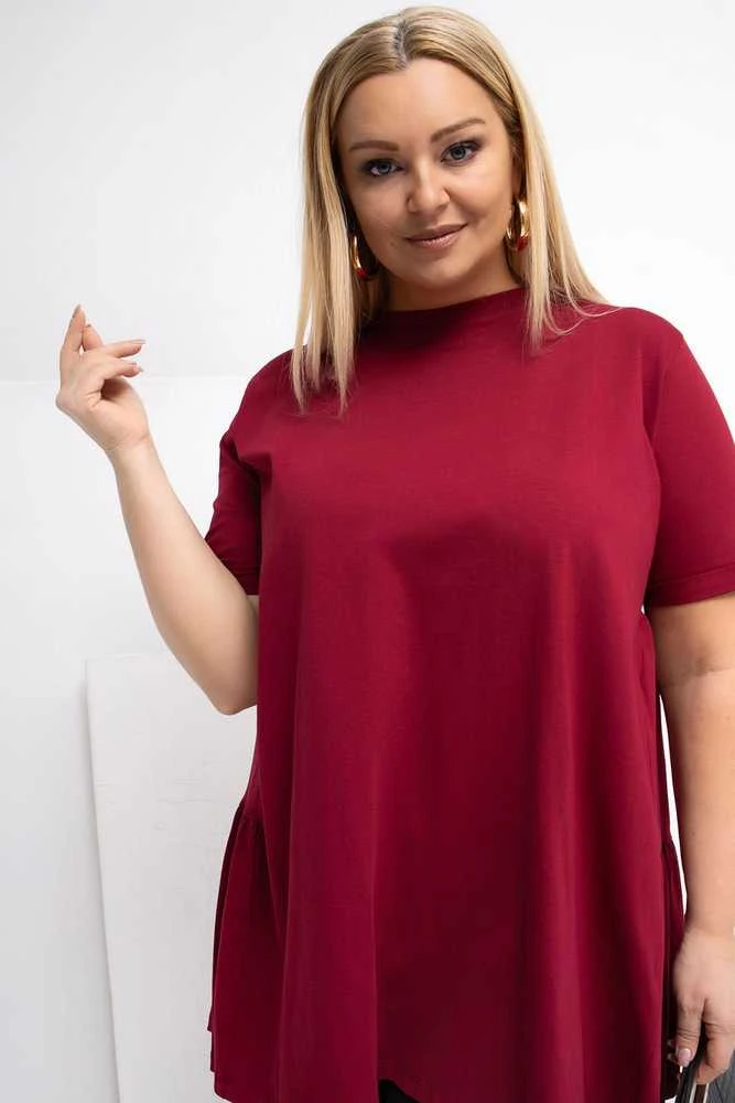 Palaidinė moterims plus size bordo spalvos