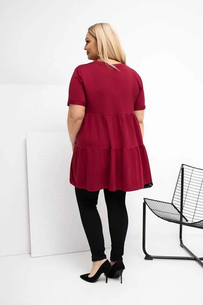 Palaidinė moterims plus size bordo spalvos