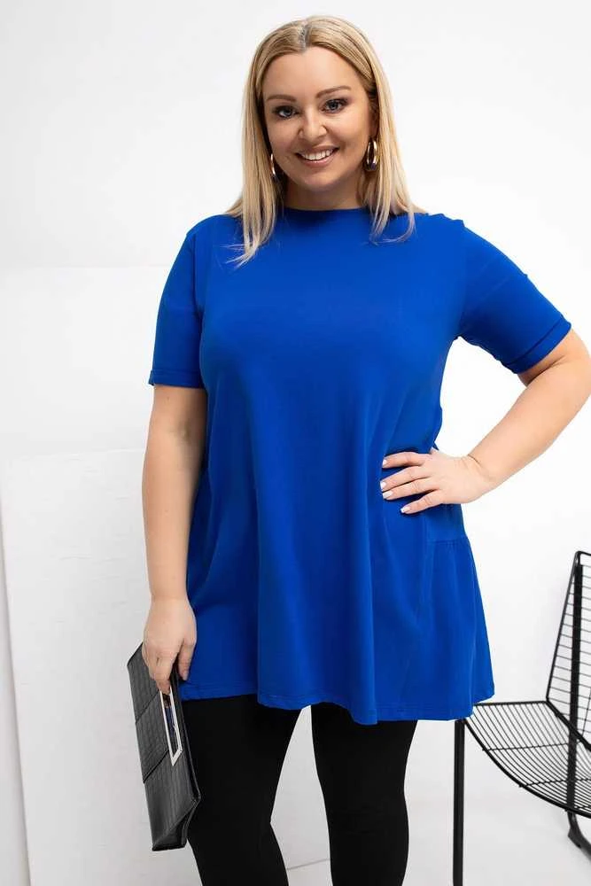 Palaidinė moterims plus size kobalto spalvos