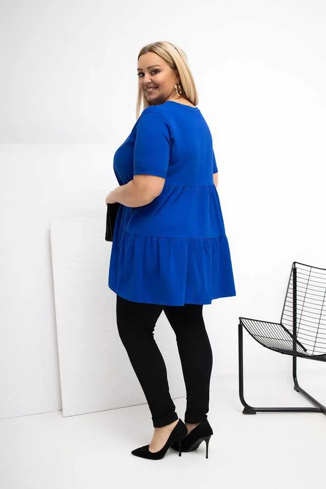 Palaidinė moterims plus size kobalto spalvos