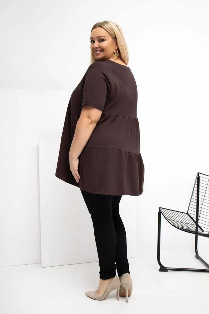 Palaidinė moterims plus size tamsiai ruda