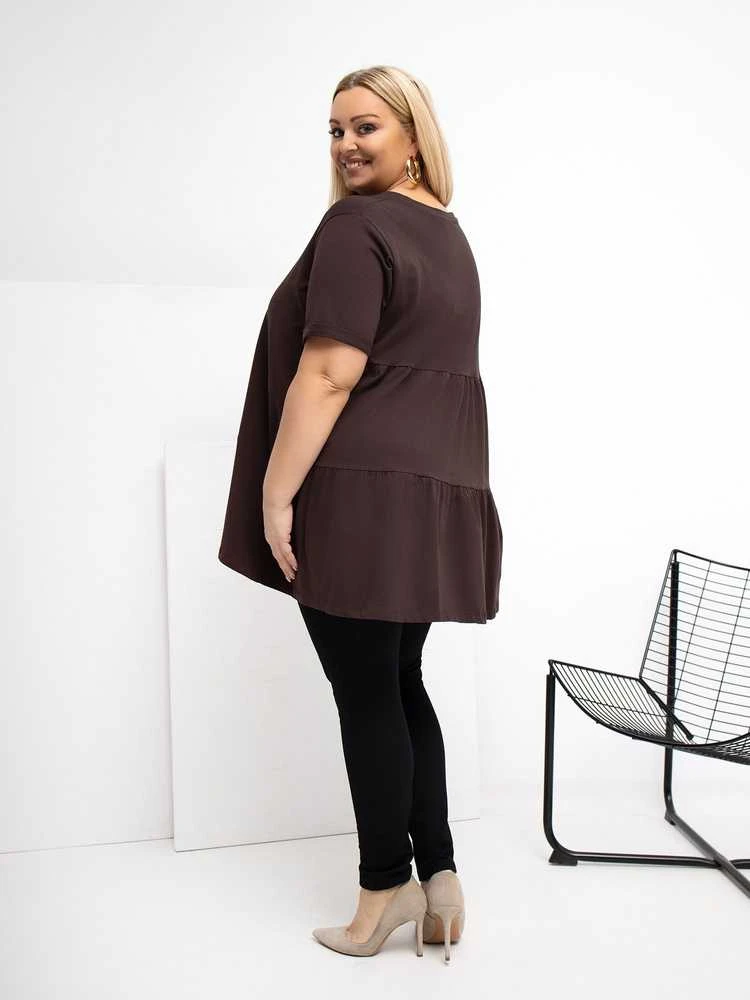 Palaidinė moterims plus size tamsiai ruda