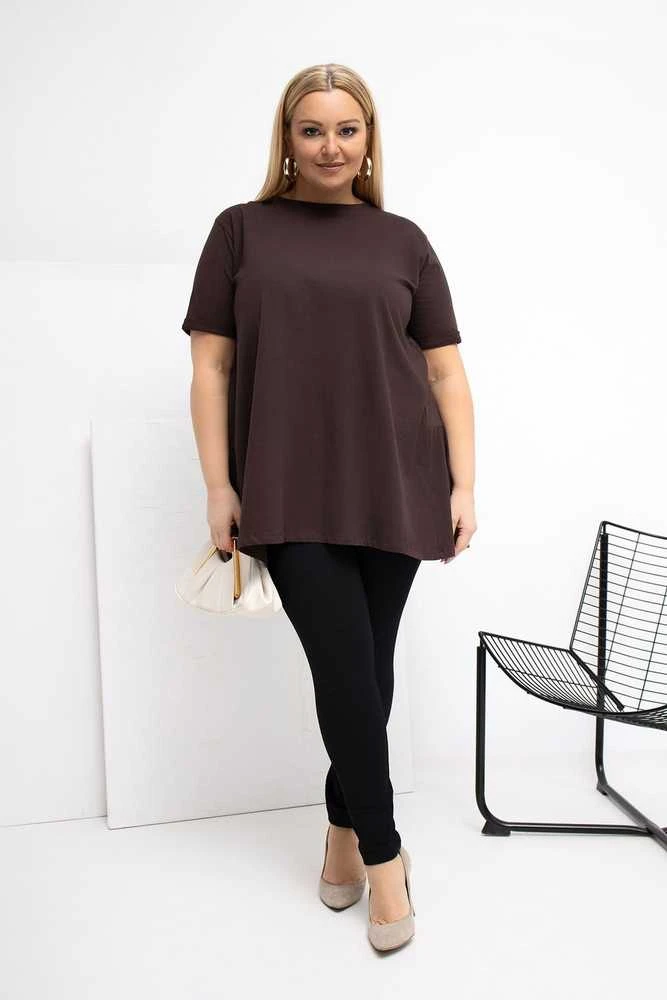 Palaidinė moterims plus size tamsiai ruda