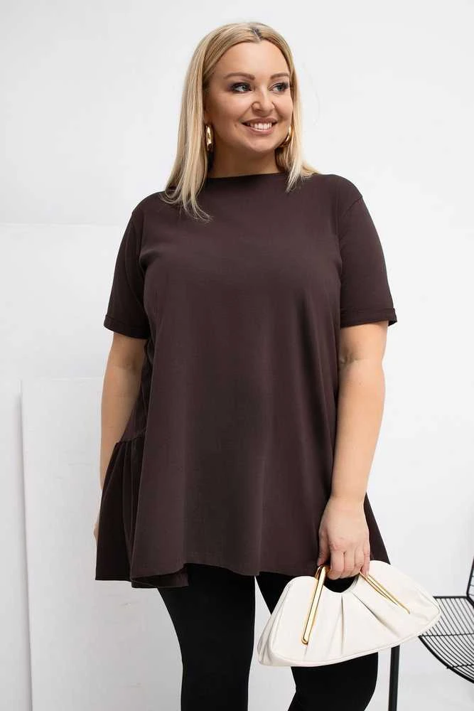 Palaidinė moterims plus size tamsiai ruda