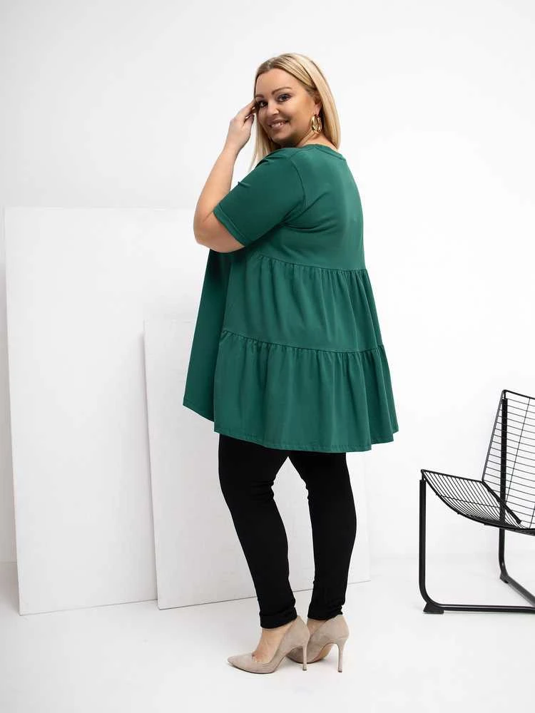 Palaidinė moterims plus size tamsiai žalia