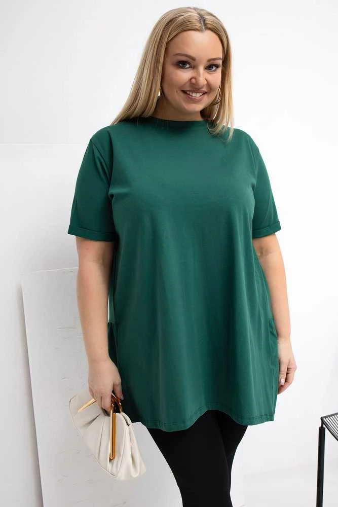 Palaidinė moterims plus size tamsiai žalia