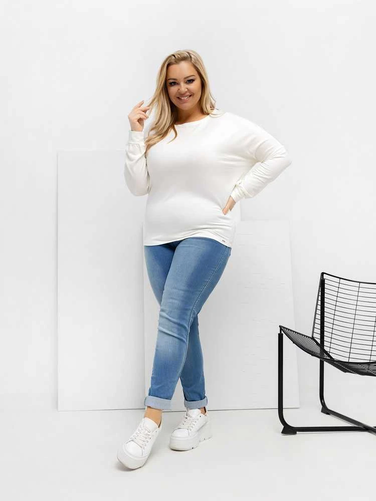 Palaidinė moteriška ecru spalvos plus size RV