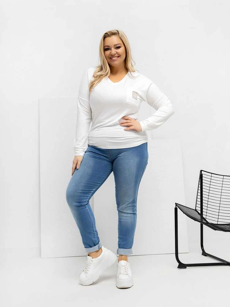 Palaidinė moteriška ecru spalvos plus size RV