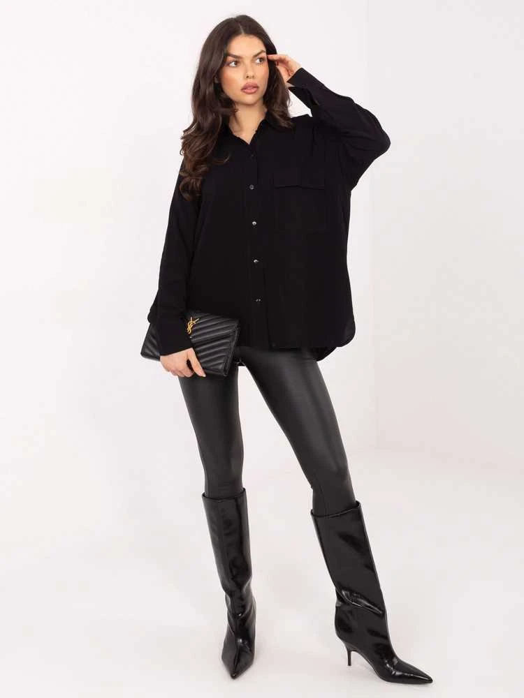 Palaidinė moteriška juoda oversize