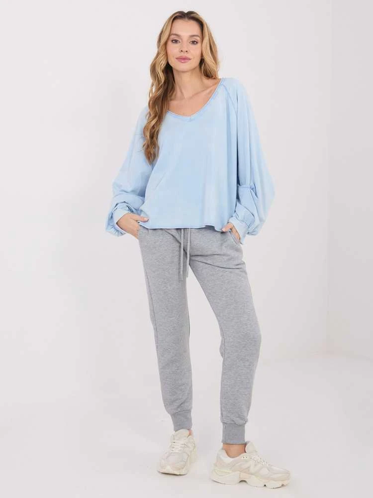Palaidinė moteriška oversize šviesiai mėlyna