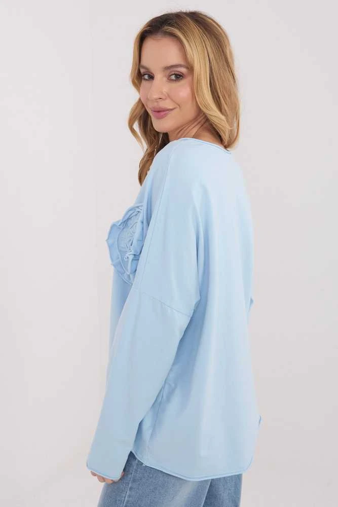 Palaidinė moteriška oversize šviesiai mėlyna
