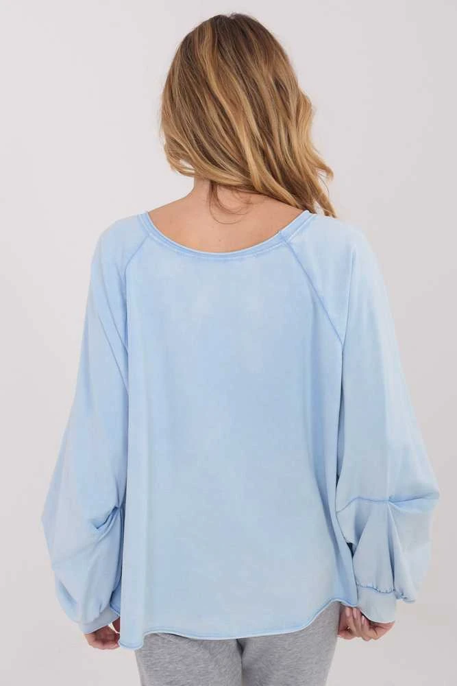 Palaidinė moteriška oversize šviesiai mėlyna