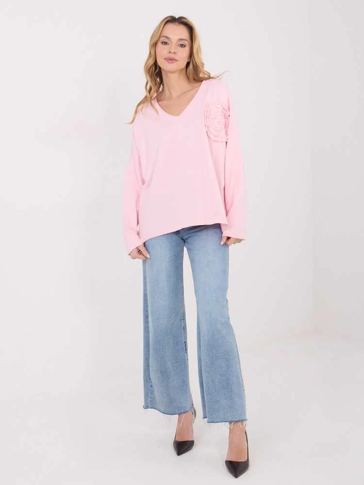 Palaidinė moteriška oversize šviesiai rožinė