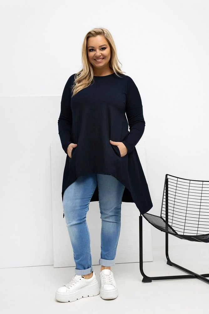 Palaidinė moteriška tamsiai mėlyna plus size RV