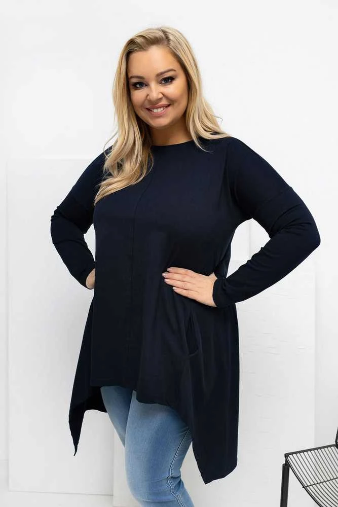 Palaidinė moteriška tamsiai mėlyna plus size RV