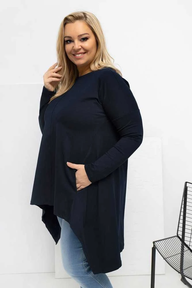 Palaidinė moteriška tamsiai mėlyna plus size RV