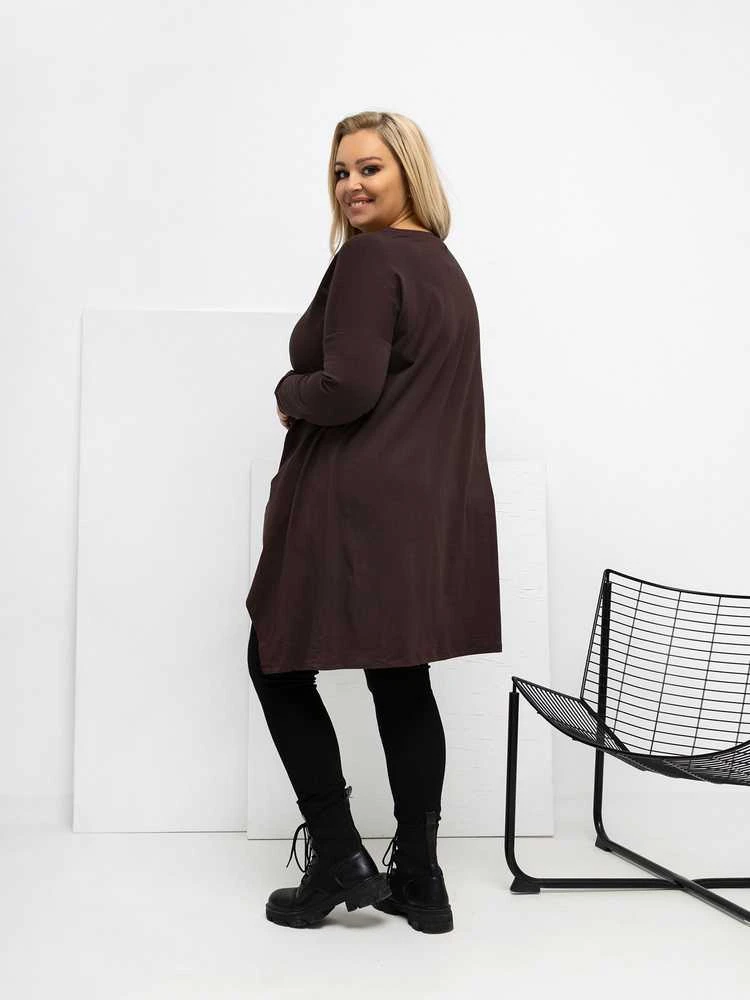 Palaidinė moteriška tamsiai ruda plus size RV