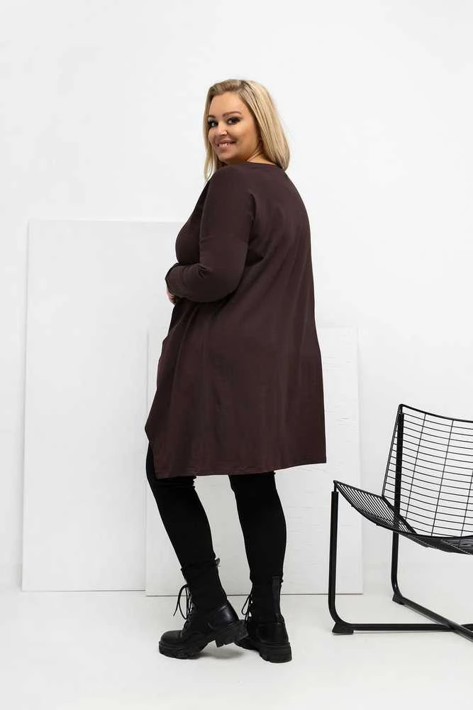 Palaidinė moteriška tamsiai ruda plus size RV