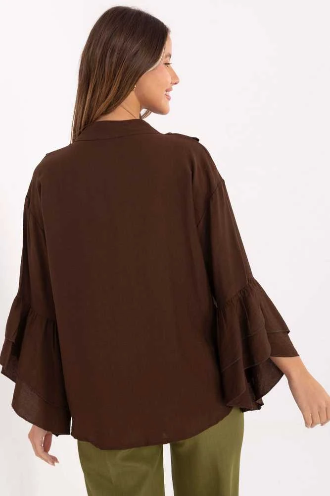 Palaidinė ruda su raukiniais Moe
