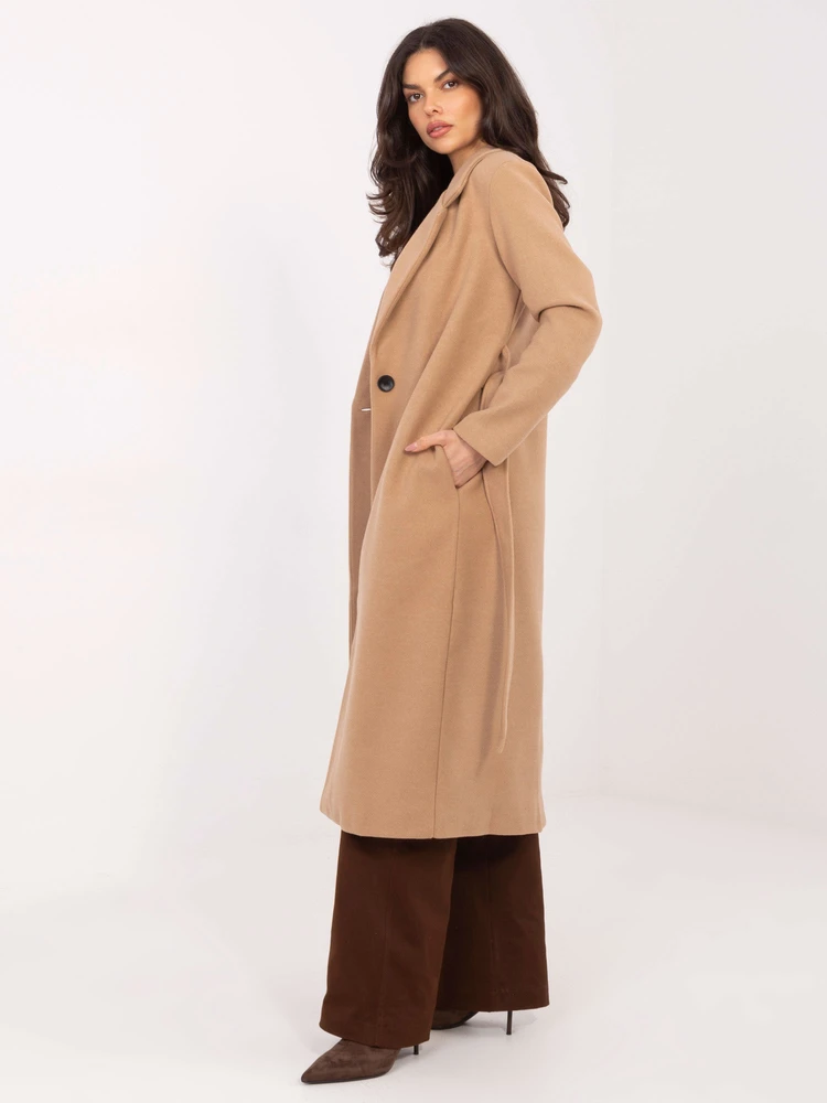 Paltas moterims -TW-PL-BI-5312A.85-camelowy