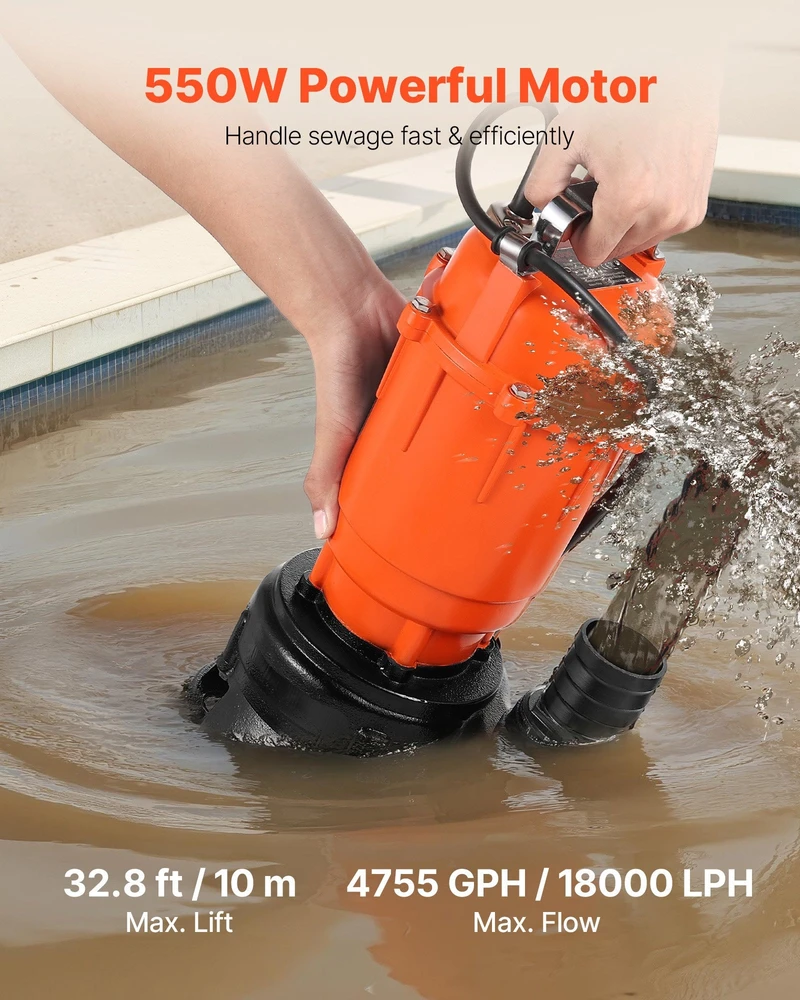 VEVOR 550W panardinamasis šiukšlių siurblys