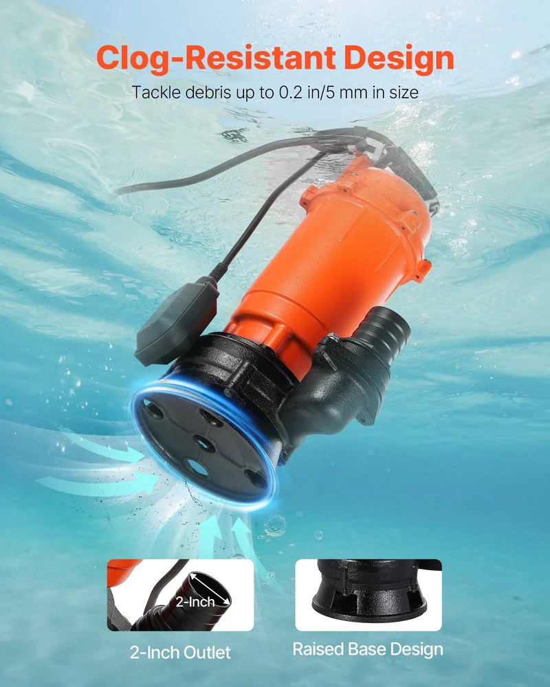 VEVOR 1500 W povandeninis nuotekų siurblys