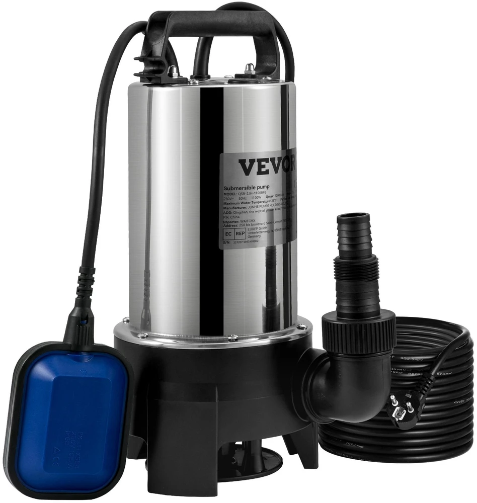 VEVOR Panardinamas vandens siurblys 1100W, 20,000 l/h