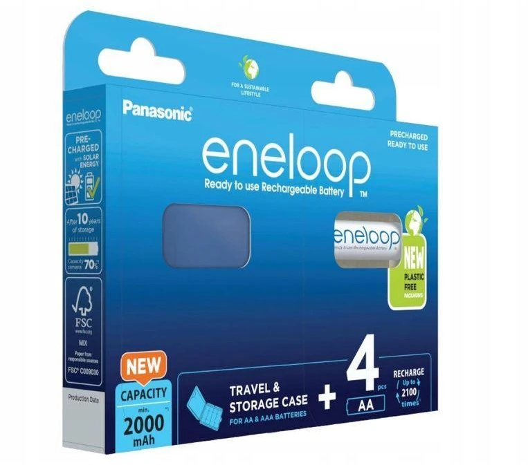 PANASONIC ENELOOP AA 2000mAh 4 vnt. su dėklu