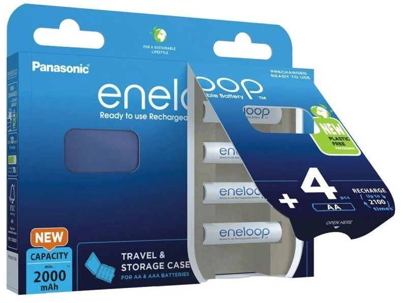 PANASONIC ENELOOP AA 2000mAh 4 vnt. su dėklu