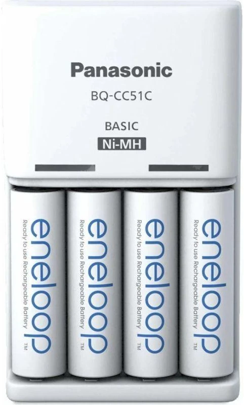PANASONIC Paprastas įkroviklis + 4x AA ENELOOP 2000 mAh baterijos